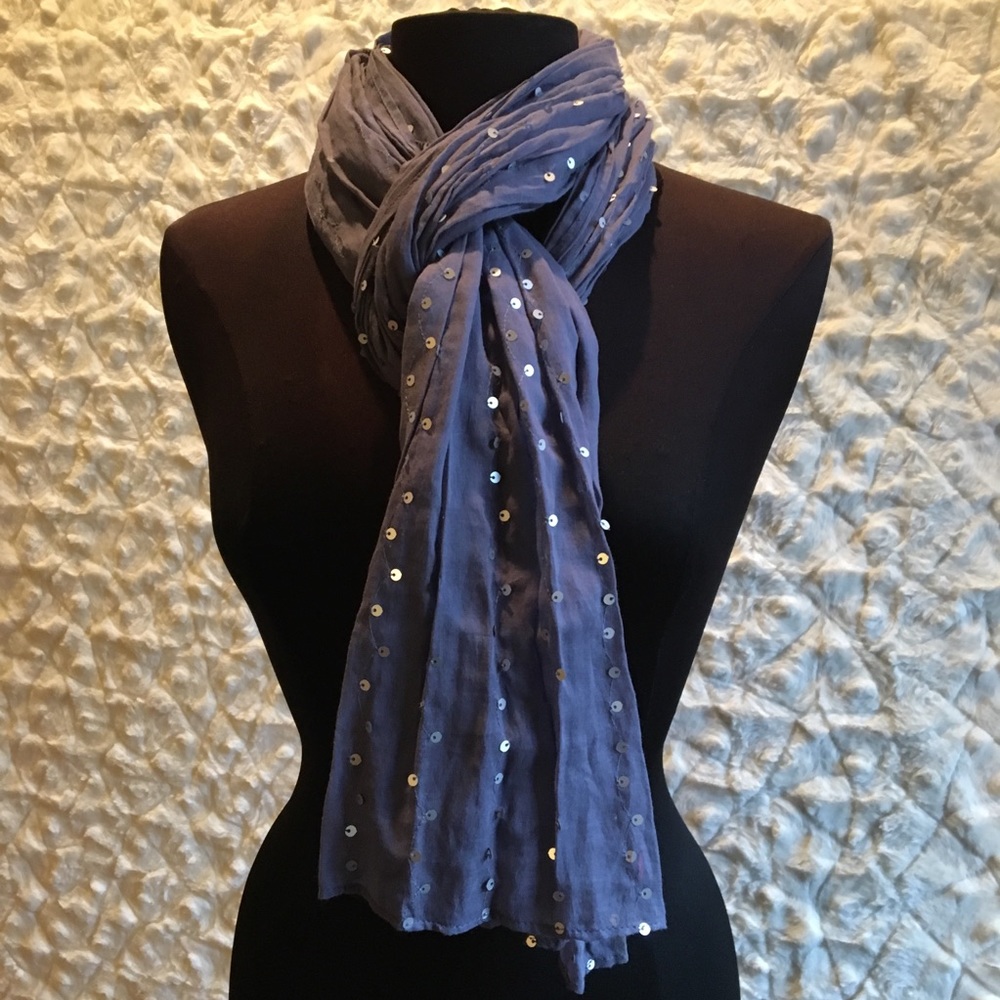 Banana Republic Blue Scarf with Sequins